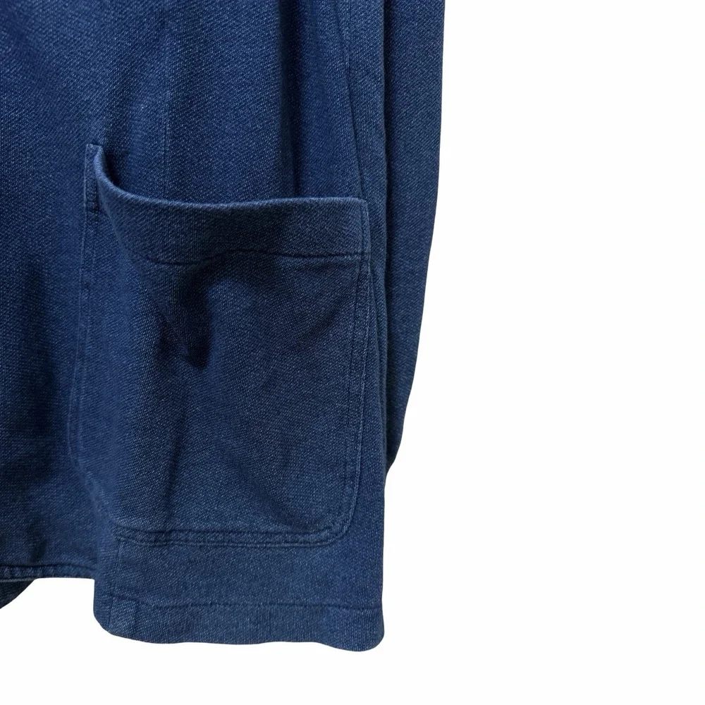 Faherty Mens Inlet Cotton Knit Blazer Size L Indigo Wash‎ Casual Stretch Preppy